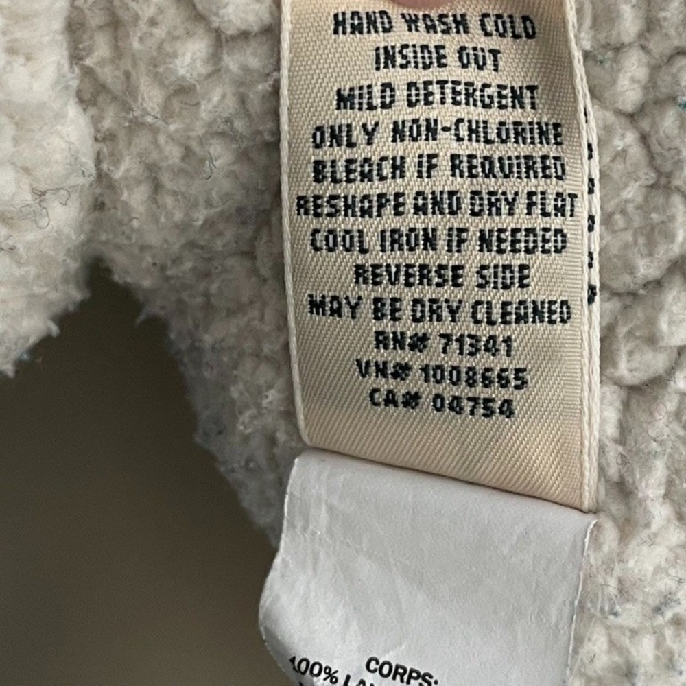 L.L. Bean 100% Lambswool Fair Isle Sweater Jacket Sherpa Lined Zip Women's L - Picture 8 of 12